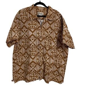 Pataloha Patagonia Shirt Mens Size XXL 2XL Hawaiian Brown Organic Cotton